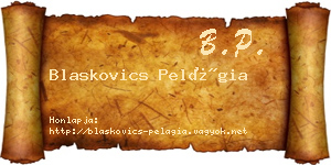 Blaskovics Pelágia névjegykártya
